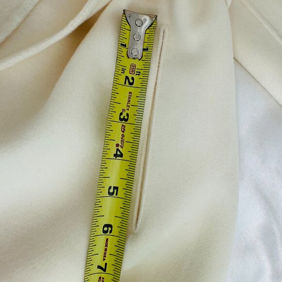 Line "Meghan" Coat - Ivory Wool Wrap Peacoat - Size M - Picture 12 of 12
